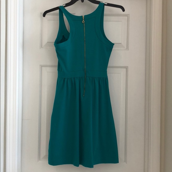 Cynthia Rowley stretchy green dress with zipper - Picture 2 of 2